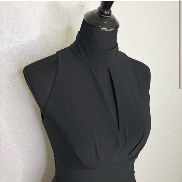 WHBM black layered halter choker sleeveless dress size 2 - Picture 2 of 15